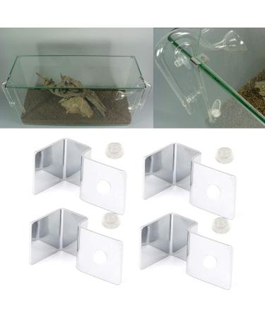Pssopp Stainless Steel Aquarium Glass Cover Clips - Set of 4 Universal Rimless Tank Lid Support Brackets - 5mm - Buy Online on GoSupps.com