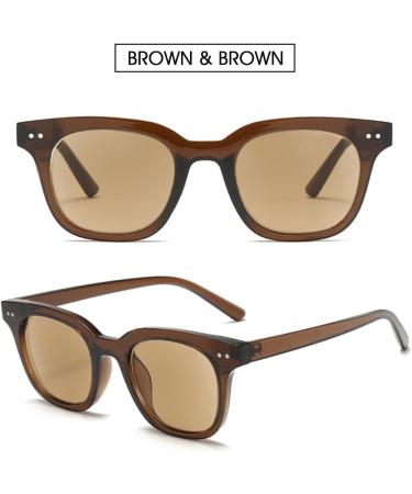 Vevesmundo Sun Reading Glasses with Blue Light Filter | Unisex Rectangular Sunglasses | Brown Frame & Lentils | Visual Aid Strength 3.5x - Buy Online on GoSupps.com