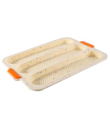 Alipis 1pc 3 Bread Silicone Mold Silicone Molds Hot Dog Molds French Bread Mould Cake Second Generation 34.5x24cm White