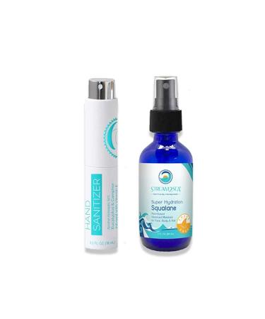Stream2Sea Refillable Pocket Hand Sanitizer & Squalane Oil for for Moisturized Skin and Hair with Vitamin E - Natural Protection & Hydration for Skin - Reef Safe Paraben Free & Biodegradable