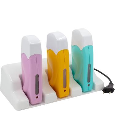 Epilwax - epilator for waxed heaters professional 3 guard heaters multi -colored for roll -on from wax 100 ml 1 holder - device for hair removal waxing cart refill pack (trio multicolored)