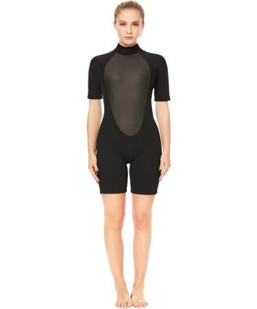 FLEXEL 3mm Shorty Wetsuit for Men and Women - Neoprene Surfing Diving Suit with Short Sleeves - X-Large Black - Buy Online on GoSupps.com