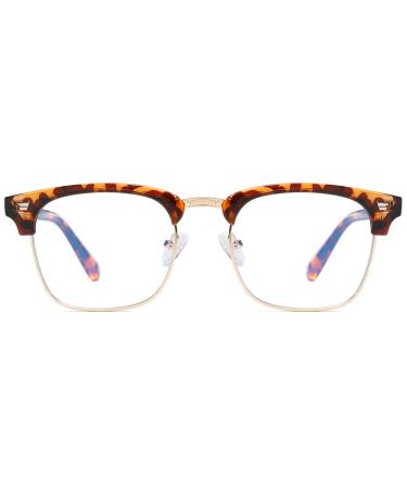 Nother Blue Blocker Glasses For Women/Men Blue Light Blocking Glasses Computer Screen Glasses Anti Glare TV Glasses Stylish Square Frame Eye Anti-Strain(Hawksbill Gold Frame)