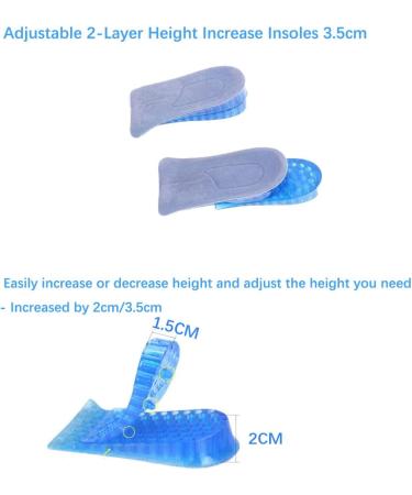 Sbomi Adjustable 2-Layer Height Increase Insoles - Silicone Heel Cushion Inserts for Women - 3.5cm - 1 Pair - Buy Online on GoSupps.com
