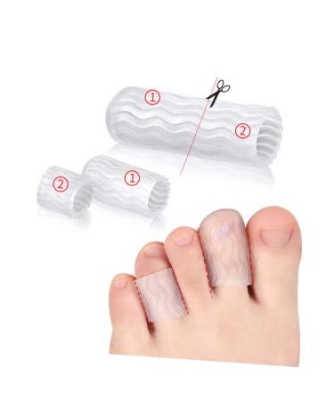 Healifty Silicone Toe Sleeves 5 Pairs - Gel Thumb Protector for Trigger Finger, Toe Sleeve Orthotics & Finger Guard - Transparent Running Shoes - Pack of 5 - Buy Online on GoSupps.com