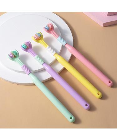 Three-Sided Soft Hair Toothbrush for Adults & Children - Effective Manual Design for Deep Cleaning Teeth & Gums - Random Color - Buy Online on GoSupps.com