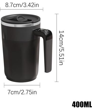 Bouteille Shaker Prot ine lectrique - Silicone ABS PP 400Ml 87x70x140Mm | Tasse caf m lange automatique avec affichage de la temp rature boissons de salle de sport boissons de bureau | Tasse Dark Gray Colour - Buy Online on GoSupps.com