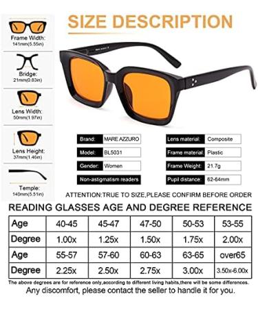MARE AZZURO 98% Blue Blocking Reading Sunglasses for Women - UV Protection & Gaming Glasses (Black 2.50) - International Shipping - Buy Online on GoSupps.com