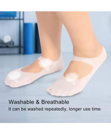 1 Pair Silicone Gel Moisturizing Socks Relieve Plantar Fasciitis Pain Heel Silicone Socks Foot Anti-Cracking Protector Foot Care Tool Prevention Socks (L-White) - Buy Online on GoSupps.com