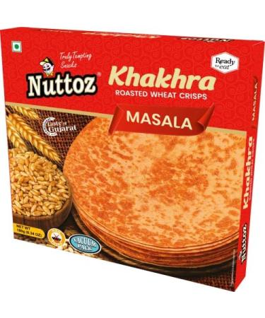 Nuttoz MASALA Khakhra ROASTED WHEAT CRISPS 180g (PACK OF 3) 180.00 g (Pack of 3) - Buy Online on GoSupps.com