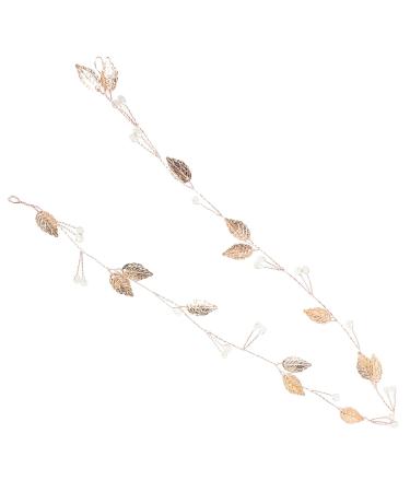 Bridal Headband Rose Gold | Long Hairband Headpiece for Weddings | Elegant Hair Accessory (FD609) - Buy Online on GoSupps.com