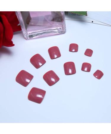 Yienate Chic False Toenails | Exquisite Pink Purple Complete Cover Nail Tips for Brides | 24-Hour Long-Lasting Wear - Buy Online on GoSupps.com