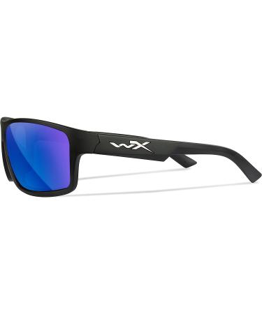 Wiley X Peak Captivate Polarized Sunglasses for Men and Women | Matte Black Frames, Blue Mirror Lenses | UV Eye Protection for Shooting, Fishing, Biking | Safety Glasses for Extreme Sports - Buy Online on GoSupps.com