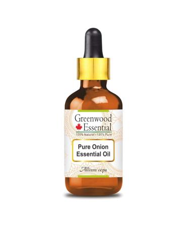 Greenwood essential natural onion seeds oil (allium cepa) with glass dripper natural pure therapeutic quality cold -pressed 50ml (1.69 oz)