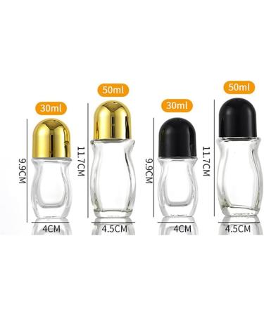Jihuoo 50ml Clear Glass Roll-On Bottles - Empty Essential Oil Roller Bottles with Golden Covers - Perfect for Aromatherapy | International Shipping - Buy Online on GoSupps.com
