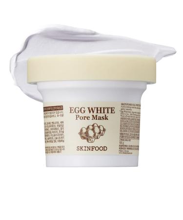 SKINFOOD Egg White Pore Mask 120g (4.23 Fl Oz) Clay Mask Pore Tightening Exfoliator Sebum Absorption Hydra Exfoliant (4.23 oz) 1 Ounce (Pack of 1)