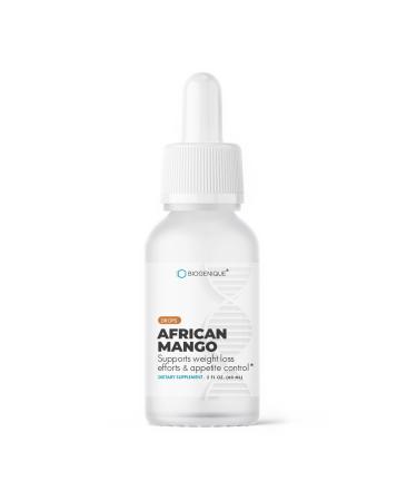African Mango Liquid Drops Appetite Suppressant for Weight Loss Manage Cravings Metabolism Booster and Energy Level 2 FL oz. 60ml sublingual Supplement - Made in USA - Vegan & Non-GMO
