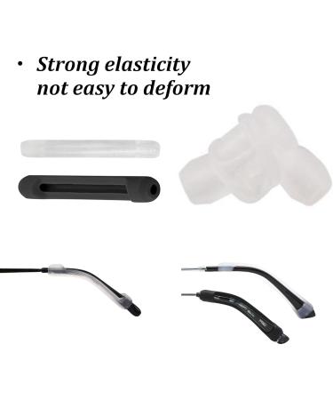 6 Pairs Anti-Slip Silicone Glasses Brackets - Repair & Support for Short-Sighted Glasses & Sunglasses (Black & Transparent) - Buy Online on GoSupps.com