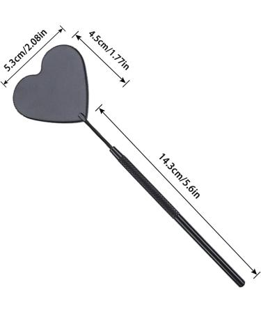 BUCICE Large Lash Mirror Detachable Stainless Steel Makeup Tool for Eyelash Extension, Heart-Shaped Design in Black - Buy Online on GoSupps.com