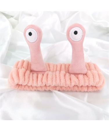 Makeup Headband Spa Headband Face Wash Headband Cartoon Snail Cute Hair Band Hair Accessories for Washing Face Shower Sports Skincare(Pink) Green Grey Pink