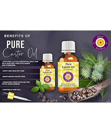  Deve Herbes Deve Herbes Pure Castor Oil (Ricinus communis) with 100% Natural Therapeutic Grade Cold Pressed Glass Dropper for Personal Care 15ml - Buy Online on GoSupps.com