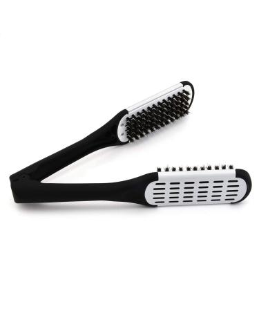 CCbeauty Boar Bristles Clamp Double Sided Hair Straightening Brush Comb - Glossy White - Buy Online on GoSupps.com