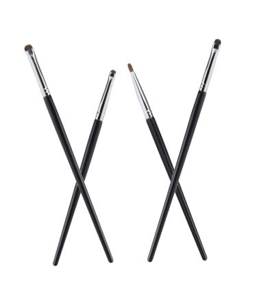 DRESSOOS 4pcs Eyeliner Brush Eye Makeup Tool Eye Liner Brush for Makeup Wooden Handle