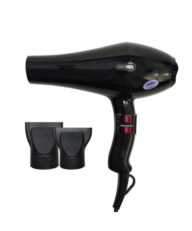 Professional Salon Ionic Blow Dryer 2200W Hair Dryer with Nozzle Powerful Hairdryer Fast Drying Blow Hair-Dryer AC Motor 2 Speed and 3 Heat Long Cable Light Quiet for Home and Salon Women Men Black