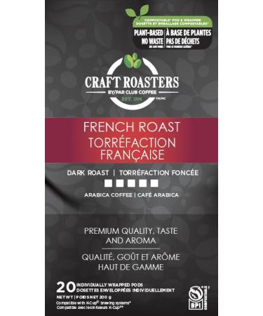 Club Coffee Craft Roasters French Roast - Dark Roast Single Serve Coffee K-Cup Pods Compostable Coffee Pods Keurig Brewer Compatible Rainforest Alliance Certified 20 Count French Roast - Dark Roast 20 count (Pack of 1) - Buy Online on GoSupps.com