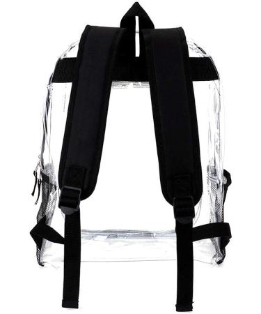JOMPARO Heavy Duty 16.5 inch Transparent Clear Backpack - Ideal for School, Sports, Work, Travel - Black - Buy Online on GoSupps.com