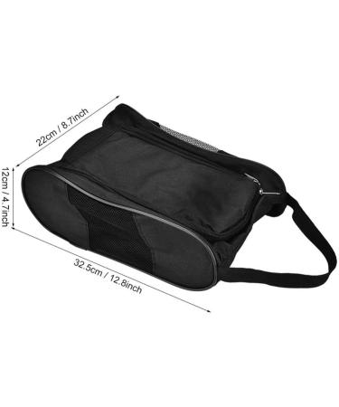Acogedor Breathable Nylon Golf Shoe Organizer Bag with Double Zipper - Black - Buy Online on GoSupps.com