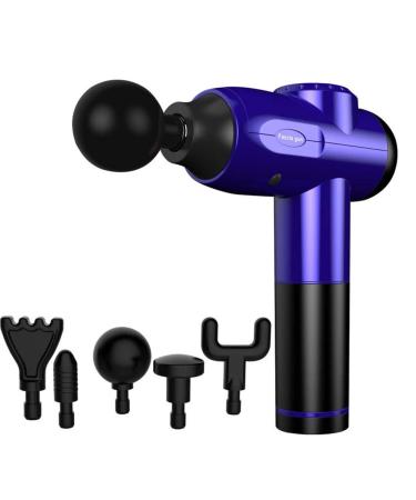 Professional fascia gun 12 mm physical amplitude eliminates tiredness and pain relief 9 vibration modes 5 massage heads low noise mute blue made of blue