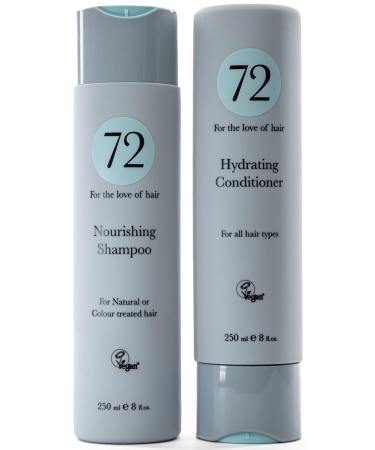 72 Hair Duo Nourishing, Cruelty Free & Vegan Shampoo & Conditioner Set, 500ml