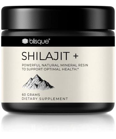 Blisque  Pure Himalayan Shilajit Resin Supplement | Authentic, Natural, and Organic | For Detox, Cleanse, Immune Support, Brain Booster and Energy | Contains Fulvic Acid and Trace Minerals | 60 Grams