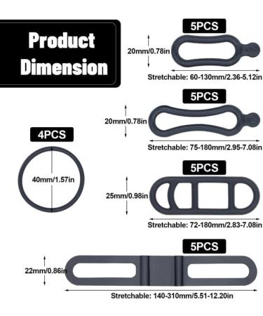 AIMEKE 24-Piece Bike Silicone Tape - Rubber Bands for Flashlight & Bicycle Accessories | Versatile Stretch Rings for Bottles Cell Phones & Speakers - International Shipping Available - Buy Online on GoSupps.com