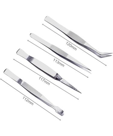 Multi-Function Tool Precision Tweezers 4 Pieces of Precision Tweezers Stainless Steel Thick Electronic Pliers Eyebrow Tweezers Non-Slip Makeup Repair Other Onecolor - Buy Online on GoSupps.com