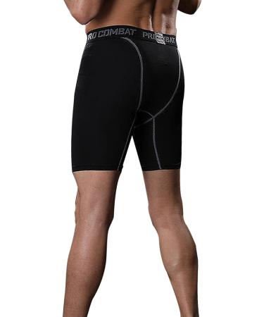 Men's Compression Shorts 3 Pack with Pocket - Black, Large | Running, Gym, Cycling, Yoga, Swimming - Buy Online on GoSupps.com