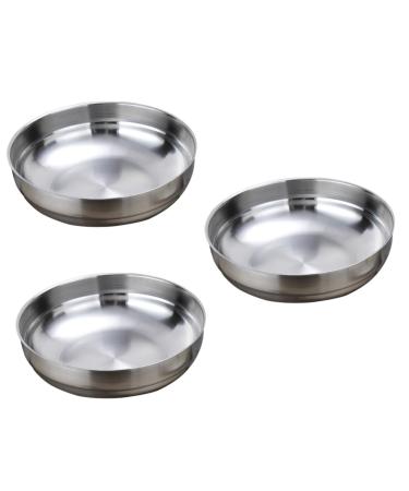 Zerodeko 3pcs 304 Round Condiments Ramekins Soy Sauce Dish Small Condiment Bowls Metal Serving Dishes Metal Sauce Cups Appetizer Plates Ceramic Sauce Containers Stainless Steel re-usable Size 2x3pcs As Shownx3pcs