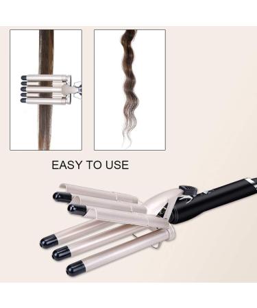 Hair Crimper Curling Iron Ceramic Crimpers Wavers Curler Wand Fast Heating 30mm 5 Barrels Hair Waver Styling Tools Wand Iron for Hair (180 to 210 ) - Buy Online on GoSupps.com