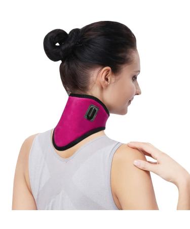 Nack warmer USB neck heating pillow with 3 heat levels Neck protection heating cushion with automatic switch -off neck bandage quick heating collarage adjustable neck support for neck pain pink pain