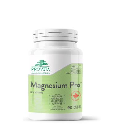 Provita Magnesium Pro - Advanced formulation featuring 4 forms of magnesium vitamin B6 and coral calcium. - Bio-available Vegan Blend (90 Capsules)