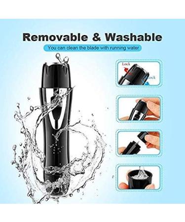 Painless 4 in 1 USB Rechargeable Waterproof Facial Hair Trimmer for Women - Eyebrow & Nose Hair Removal (Black) | International Shipping Available - Buy Online on GoSupps.com