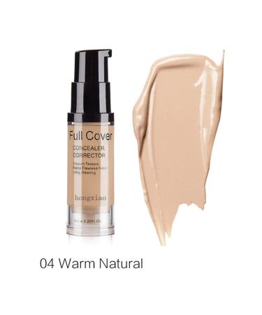 Allbestaye Full Coverage Concealer Corrector Cover Pimples Freckles Scars Moisturizing Brighten Skin Color Liquid Cream 04#