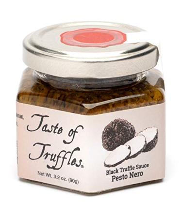 Black Truffles and Mushrooms Sauce - Black Truffle Pesto Nero wt. 3.2 oz(90g) Fall/Winter Burgundy Black Truffles (Tuber Uncinatum)- Garnish Seasoning Gourmet Food - Vegan, Non-GMO, All-Natural