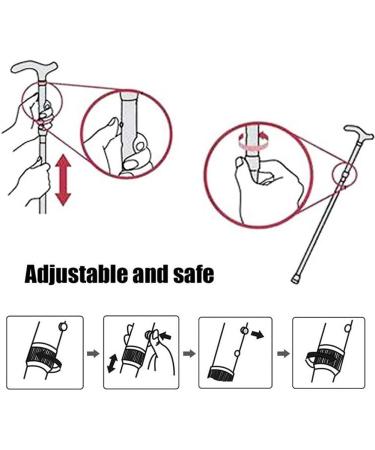 Canes Walking Sticks Folding Cane Walking Cane for Men Women Portable Balancing Mobility Aid Adjustable Collapsible Comfortable T Handles Star of Light - Buy Online on GoSupps.com