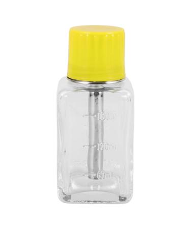 PATKAW Clear Pump Dispenser Bottle - 6oz Multi-function Press Type Bottle with Metal Flip Cover - Liquid Pressing Bottle Nail Polish Remover Dispenser Refillable Bottle