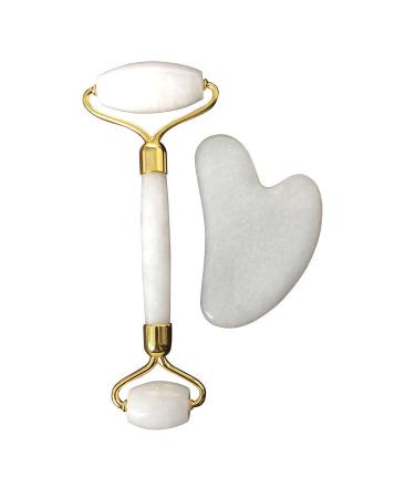 Quartz Facial Roller Massager for Face Eyes and Neck - Anti-Aging Jade Beauty Tool Made with 100% Natural Quartz Stone(Color:a)
