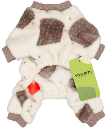 Fitwarm Hedgehog Thermal Pet Winter Clothes | Dog Pajamas and Cat Onesies Jumpsuits | Thick Velvet | XS Cream White - Buy Online on GoSupps.com
