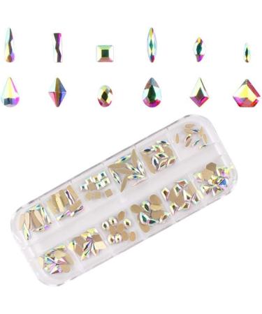 Beifenl Nail Art Set Irregular Crystal Diamond Round Rhinestones Flat Bottom Curved Black Tweezer Nipper Wax Dotting Pen Tools - Buy Online on GoSupps.com