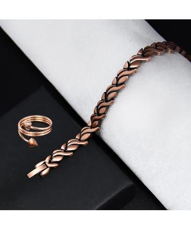 Vicmag Copper Magnetic Hard Band Bracelet for Women - 99.99% Pure Copper Adjustable Size Includes Jewelry Gift Box (Copper Fish Tail) - Buy Online on GoSupps.com